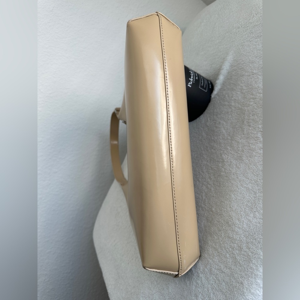 BY FAR Amber Kraft Beige Nude Semi-patent Leather Shoulder‎ Bag Purse NWOT - Picture 16 of 17